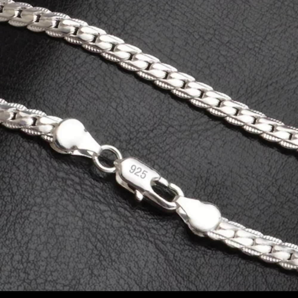 New S925 Sterling Silver Snake Necklace